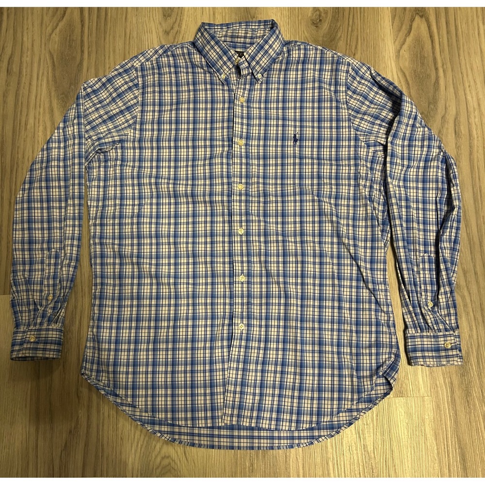 Polo Ralph Lauren‎ Classic Fit Performance Twill Plaid Button Down Shirt Men lg